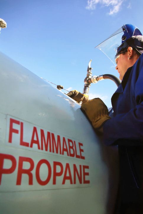 Flammable Propane & protected worker